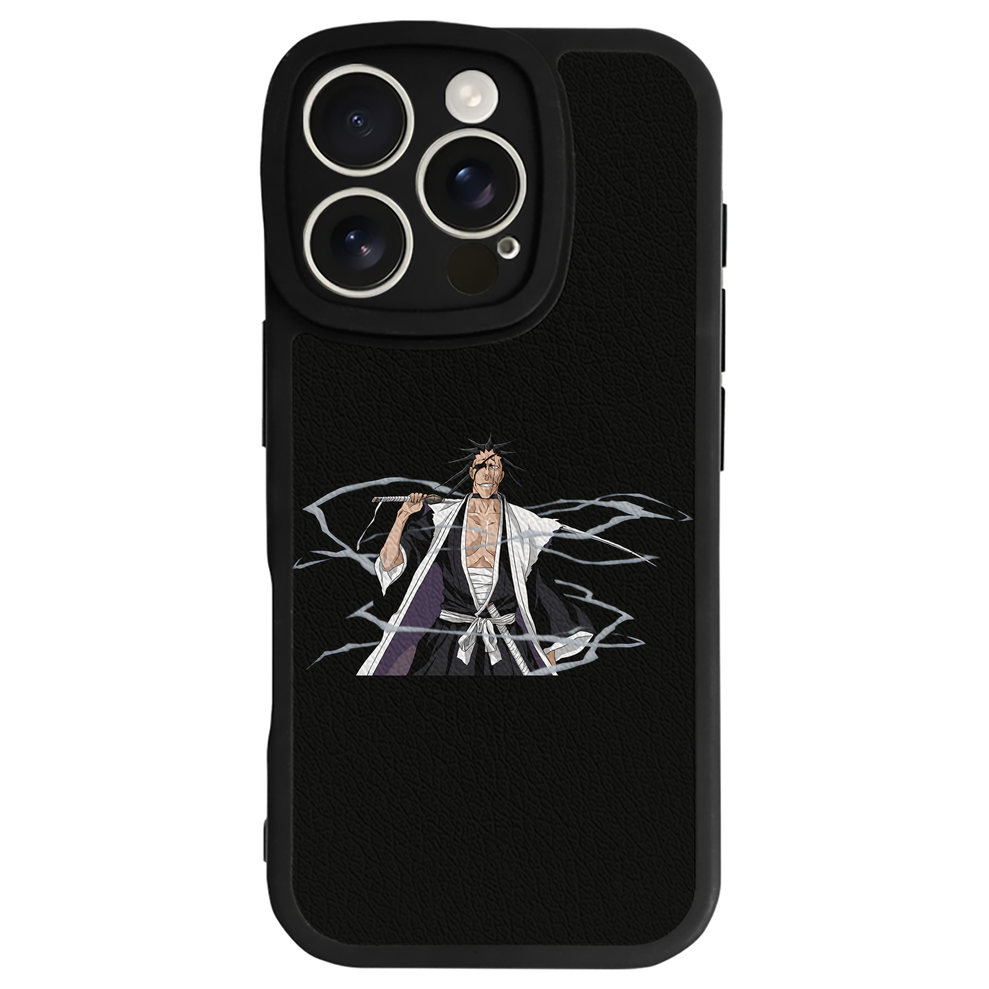 （画像用） ブリーチ ざらき けんぱち BLEACH Zaraki Kenpachi 【iPhone 16シリーズ対応】シリコンスマホケース（レザー調） 材質：シリコン